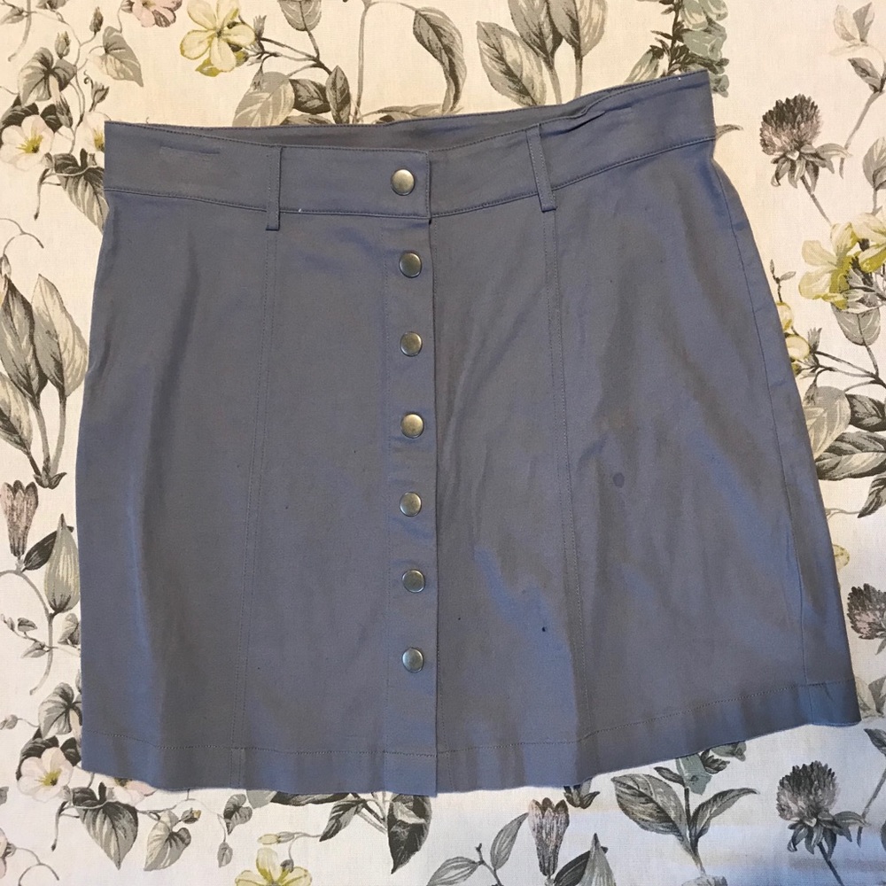 Small blue/gray button down skirt